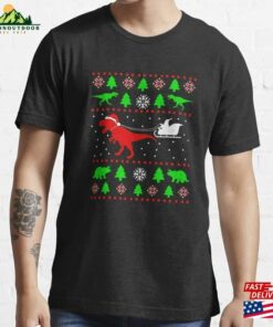 Dinosaur Ugly Christmas Sweater Xmas T Rex Essential T-Shirt Hoodie