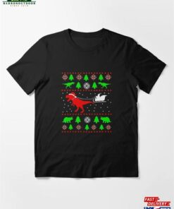 Dinosaur Ugly Christmas Sweater Xmas T Rex Essential T-Shirt Hoodie
