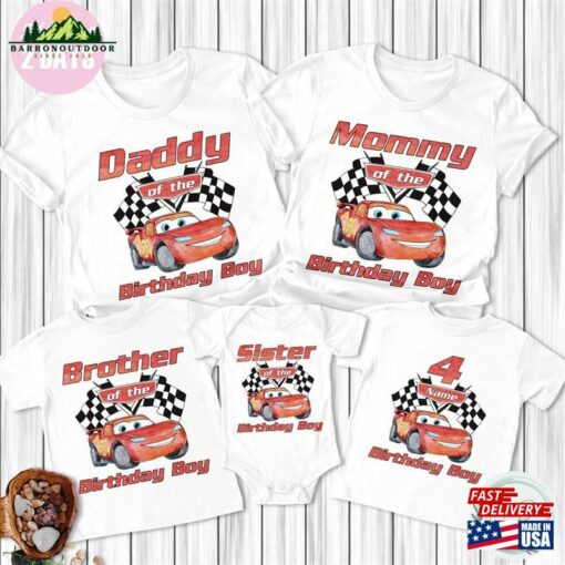 Disney Cars Custom Shirt Birthday Gift Matching T-Shirt Hoodie