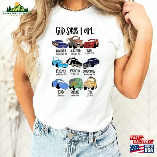 Disney Cars Shirt God Says I Am Movie Classic T-Shirt