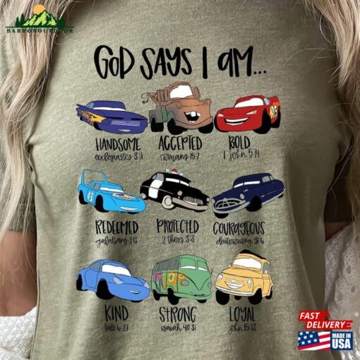 Disney Cars Shirt God Says I Am Movie Classic T-Shirt