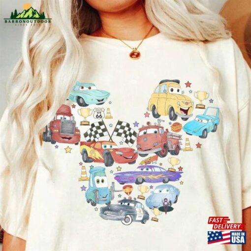 Disney Cars Watercolor Comfort Colors Shirt Lightning Mcqueen Movie Unisex Sweatshirt