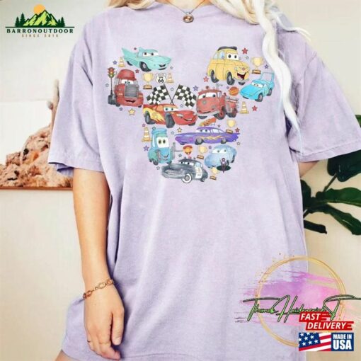 Disney Cars Watercolor Comfort Colors Shirt Lightning Mcqueen Movie Unisex Sweatshirt