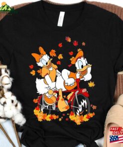 Disney Donald And Daisy Autumn Thanksgiving Shirt Disneyland Family Vacation Trip Gift Tee Hoodie Unisex