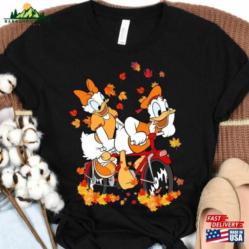 Disney Donald And Daisy Autumn Thanksgiving Shirt Disneyland Family Vacation Trip Gift Tee Hoodie Unisex