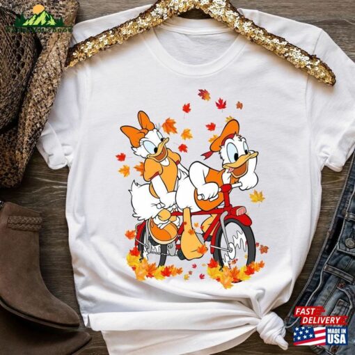 Disney Donald And Daisy Autumn Thanksgiving Shirt Disneyland Family Vacation Trip Gift Tee Hoodie Unisex