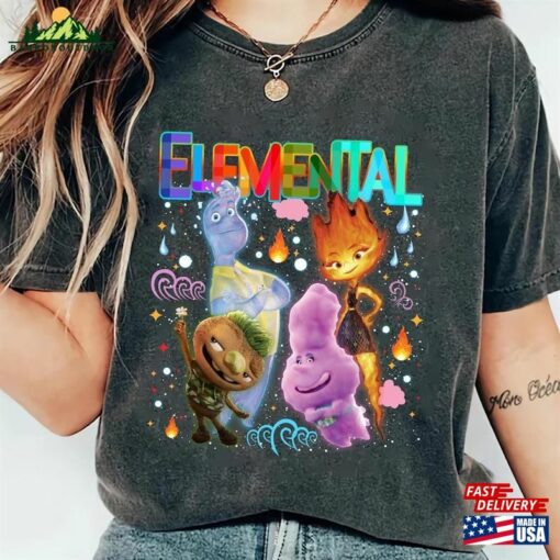 Disney Elemental 2023 Comfort Color Shirt Ember Wade Clod Gale Pixar Classic Unisex