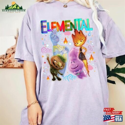 Disney Elemental 2023 Comfort Color Shirt Ember Wade Clod Gale Pixar Classic Unisex