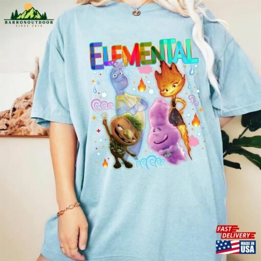 Disney Elemental 2023 Comfort Color Shirt Ember Wade Clod Gale Pixar Classic Unisex