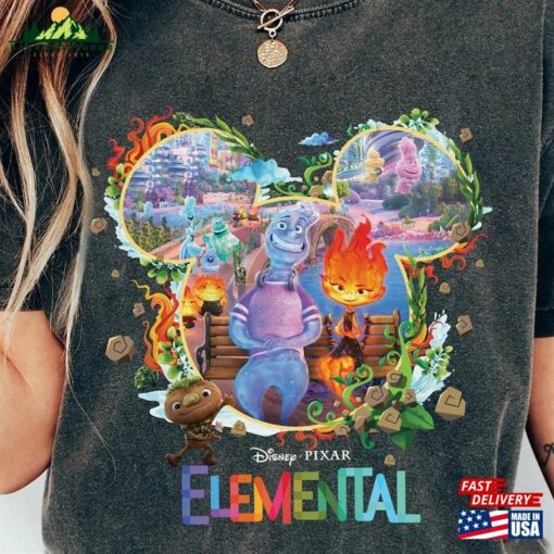 Disney Elemental 2023 Comfort Shirt Pixar Ember Wade Clod Grale Hoodie Sweatshirt