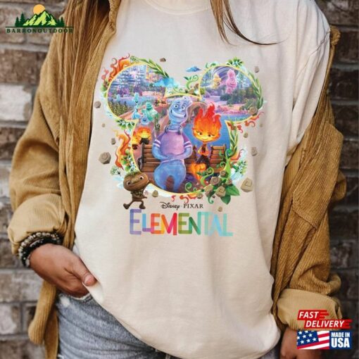 Disney Elemental 2023 Comfort Shirt Pixar Ember Wade Clod Grale Hoodie Sweatshirt