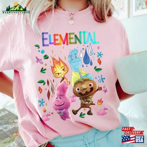 Disney Elemental Comfort Color Shirt Ember Wade Clod Grale Unisex T-Shirt Pixar Movie 2023 Tee Classic