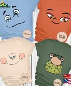 Disney Elemental Faces 4 Piece Set Shirt Ember Wade Clod Grale Tee Pixar Movie 2023 Unisex Classic