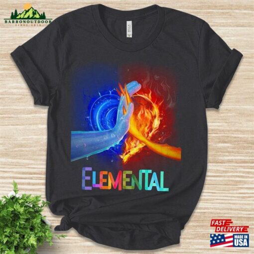 Disney Elemental Heart Shirt Fireboy Watergirl T-Shirt Classic