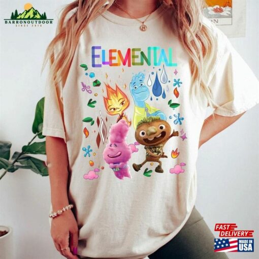 Disney Elemental Shirt Ember Wade Clod Grale Pixar Movie 2023 T-Shirt Unisex