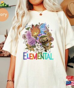 Disney Floral Elemental Characters Shirt 2023 Pixar T-Shirt Hoodie