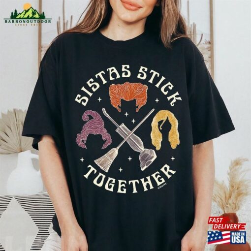 Disney Hocus Pocus Sanderson Sisters Horror Movie Shirt Sistas Stick Together T-Shirt Classic