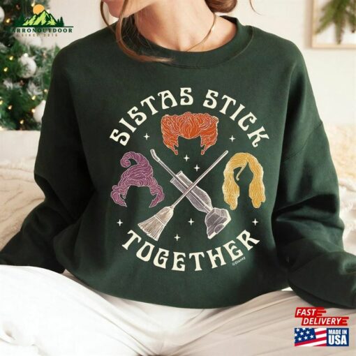 Disney Hocus Pocus Sanderson Sisters Horror Movie Shirt Sistas Stick Together T-Shirt Classic