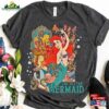 Disney Little Mermaid Movie Ariel Princess Flounder Sebastian Retro Shirt Magic Kingdom Unisex T-Shirt Family Birthday Gift Adult Kid Tee Classic