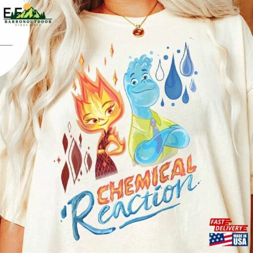 Disney Pixar Elemental Chamical Reaction Shirt 2023 Ember Wade Clod Grale T-Shirt Classic