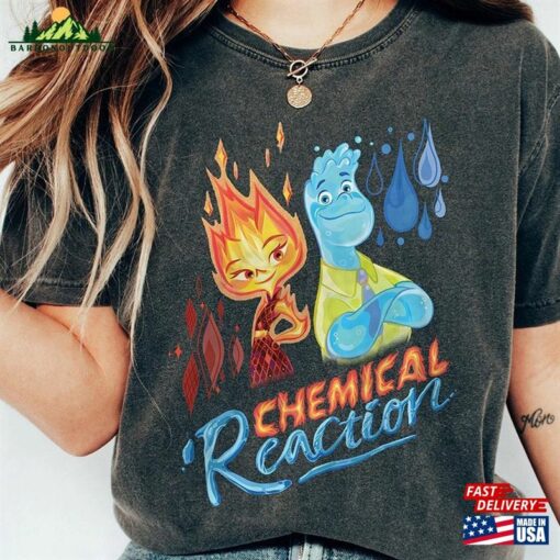 Disney Pixar Elemental Chamical Reaction Shirt 2023 Ember Wade Clod Grale T-Shirt Classic