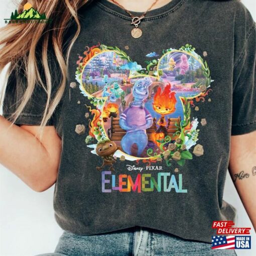 Disney Pixar Elemental Mickey Head Shirt 2023 Ember Wade Clod Grale Hoodie Classic