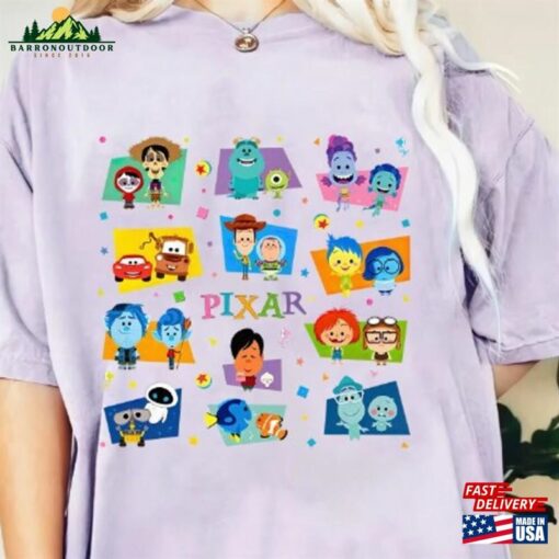 Disney Pixar Movie All Characters Comfort Color Shirt Disneyland Family Trip 2023 T-Shirt Hoodie Classic