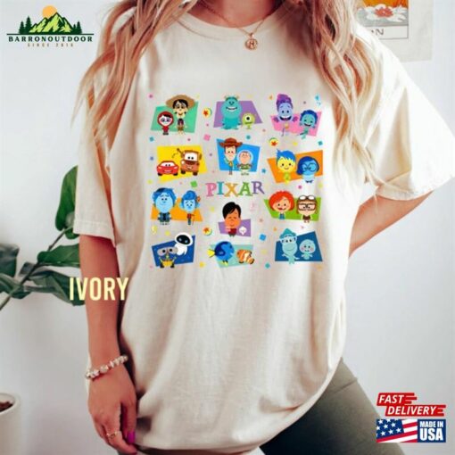 Disney Pixar Movie All Characters Comfort Color Shirt Disneyland Family Trip 2023 T-Shirt Hoodie Classic