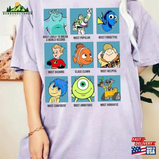 Disney Pixar Shirt Movie Comfort Shirts Unisex Classic