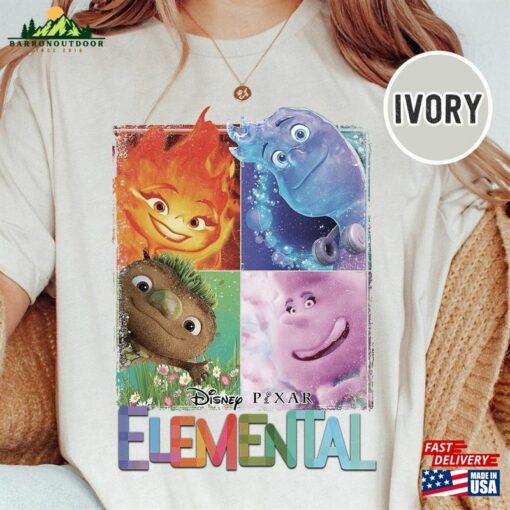 Elemental 2023 Disney Shirts Vintage Pixar Shirt Ember Wade Clod Grale Sweatshirt T-Shirt