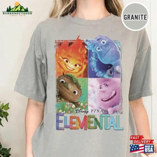 Elemental 2023 Disney Shirts Vintage Pixar Shirt Ember Wade Clod Grale Sweatshirt T-Shirt