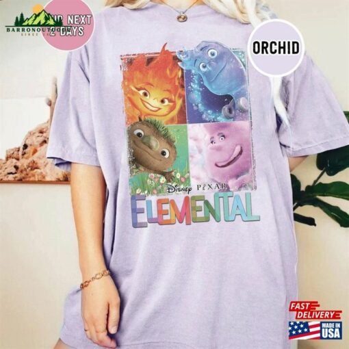 Elemental 2023 Disney Shirts Vintage Pixar Shirt Ember Wade Clod Grale Sweatshirt T-Shirt