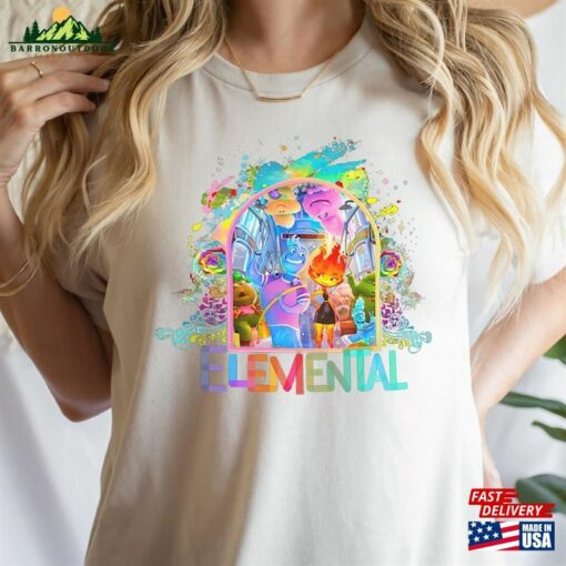 Elemental 2023 Movie Fire Water Air And Earth Disney Pixar Unisex Premium T-Shirt Women Hoodie Sweatshirt