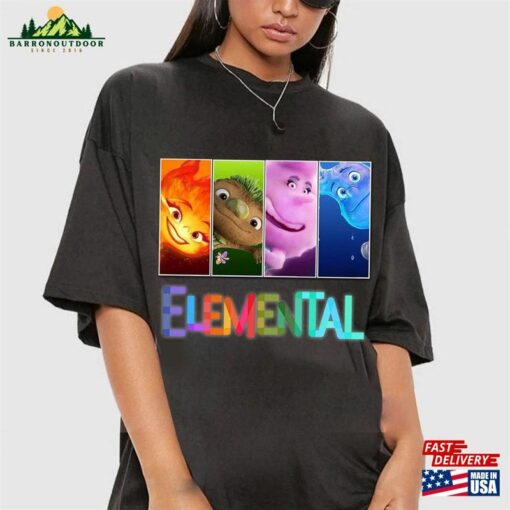 Elemental 2023 Shirt Pixar Disney Ember Wade Clod Grale Classic Unisex