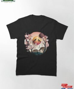 Elevated Elegance An Artistic Cherry Blossoms And Mountains Classic T-Shirt Unisex