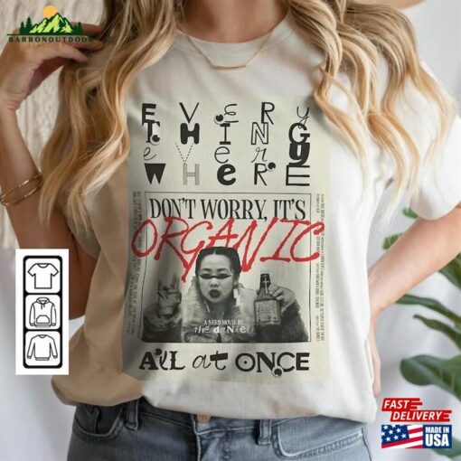 Everything Everywhere All At Once Newpaper Shirt Retro Movie Dan Kwan Classic Unisex