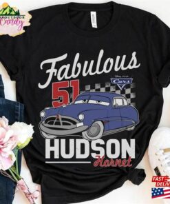 Fabulous Hudson Hornet Shirt Disney Cars Retro Doc Checkerboard Hoodie Classic
