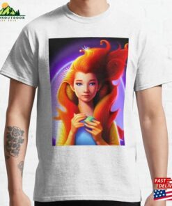 Fiery Queen In Space With Purple Eyes Classic T-Shirt Unisex Hoodie