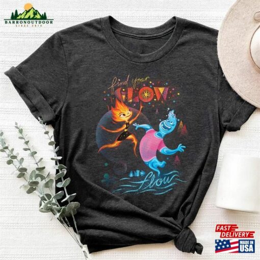 Find Your Glow And Flow Shirt Elemental 2023 Walt Disney World Sweatshirt Unisex