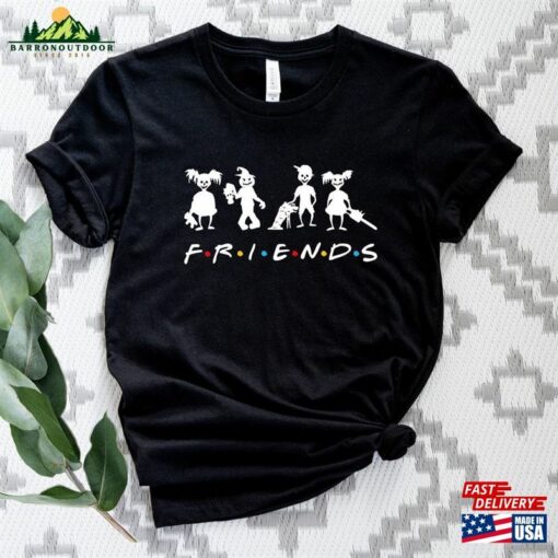 Friends Halloween Shirt Horror Characters Happy Gift Tee Hoodie Unisex