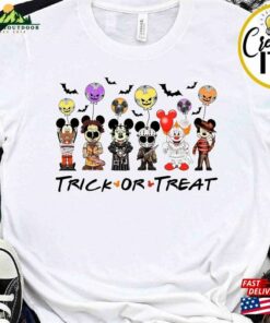 Funny Disney Halloween Mickey Horror Characters Shirt Mouse Movie Friends Balloons Unisex Sweatshirt