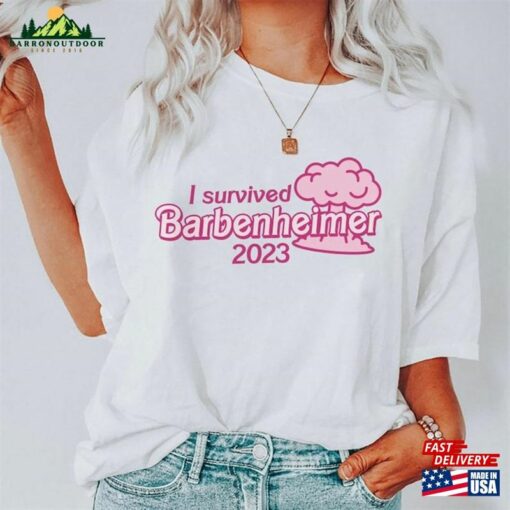 Funny I Survived Barbenheimer Theaters 2023 Greta Bella Shirt Movie Watching T-Shirt Hoodie Sweatshirt