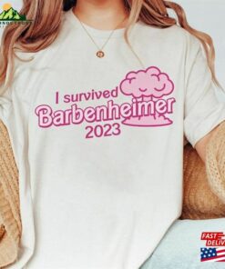 Funny I Survived Barbenheimer Theaters 2023 Greta Bella Shirt Movie Watching T Shirt Hoodie Sweatshirt 3