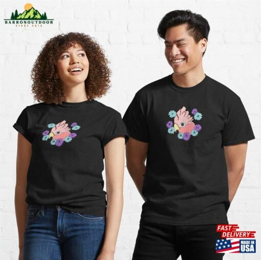 Galah Cockatoo And Flowers Classic T-Shirt Unisex