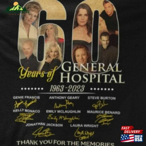 General Hospital 60 Years Memories Unisex Shirts 1963 2023 Signatures Character Anniversary Shirt Sweatshirt T-Shirt