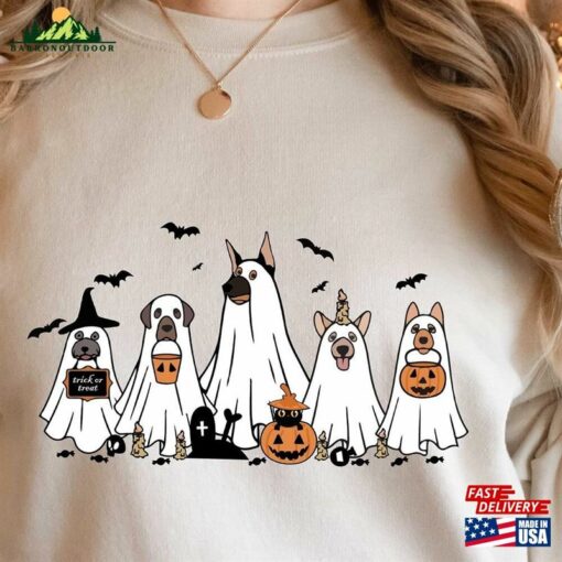 Ghost Dog Halloween Sweatshirt Sweater 2023 Happy Classic