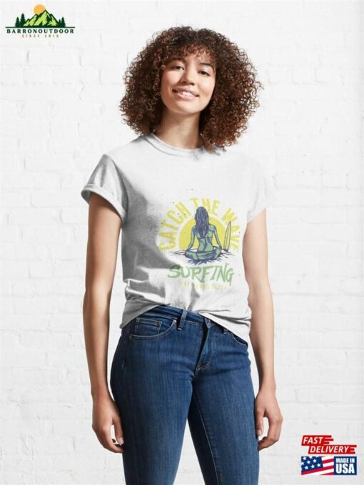 Girl With Surfing Board Classic Unisex