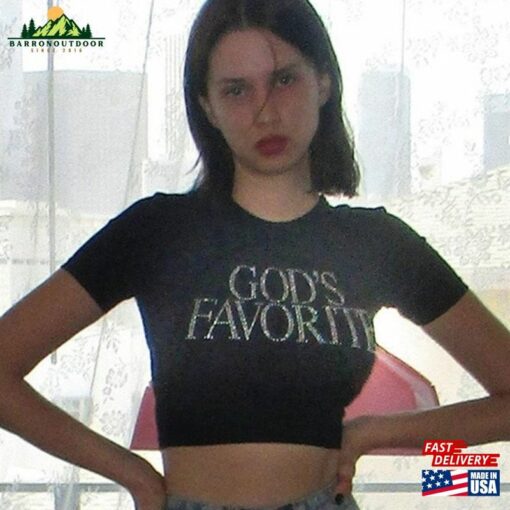 God’s Favorite Rhinestone Baby Tee Y2k T-Shirts 2000S Streetwear Clothes Barbie O Sweatshirt Unisex