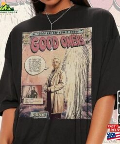 Good Omens Move Comic Shirt Aziraphale 2023 Retro Graphic Tee Unisex Gift Hoodie Classic