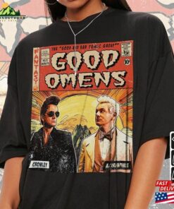 Good Omens Movie Comic Shirt Crowley 90S Vintage Merch Book Art Aziraphale 2023 Retro Graphic Tee Unisex Gift Hoodie V1v1 2 Good Omens Movie Comic Shirt Crowley 90S Vintage Merch Book Art Aziraphale 2023 Retro Graphic Tee Unisex Gift Hoodie V1v1 3
